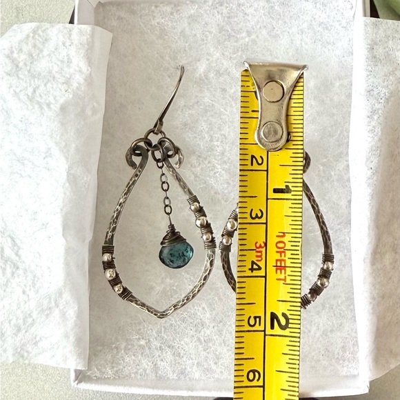 Silver and Apatite Dangle Earrings - Picture 7 of 7